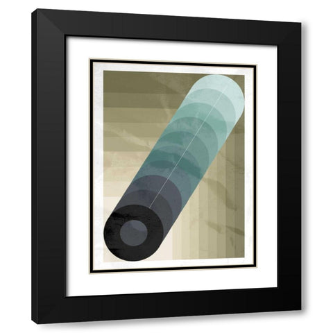 Circle Black Modern Wood Framed Art Print with Double Matting by OnRei