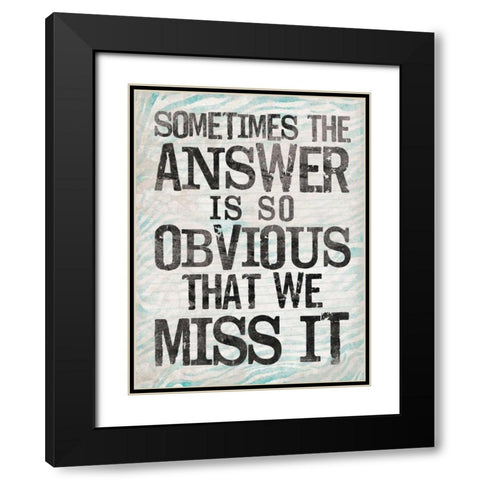 Answer1 Black Modern Wood Framed Art Print with Double Matting by OnRei