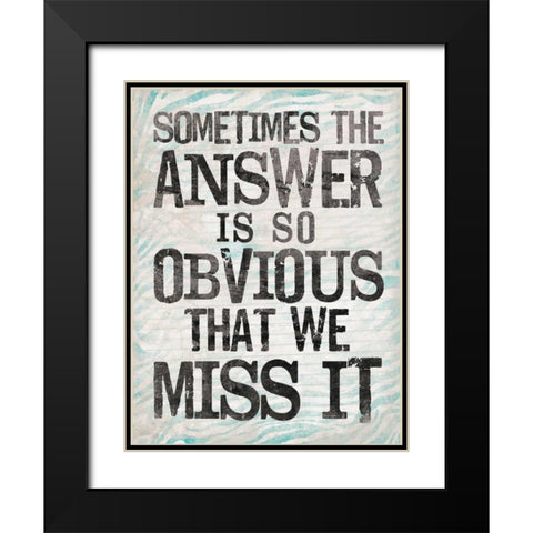 Answer1 Black Modern Wood Framed Art Print with Double Matting by OnRei