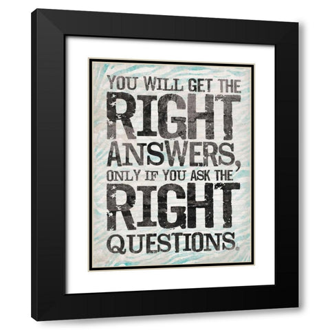 Answer 2 Black Modern Wood Framed Art Print with Double Matting by OnRei