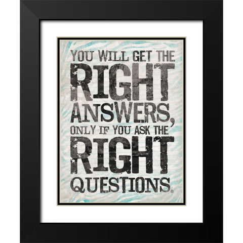 Answer 2 Black Modern Wood Framed Art Print with Double Matting by OnRei