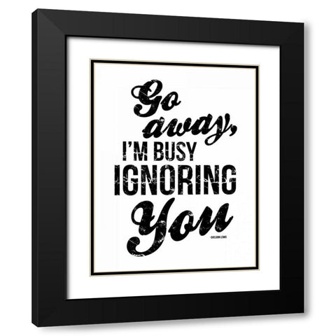 Ignoring Black Modern Wood Framed Art Print with Double Matting by OnRei