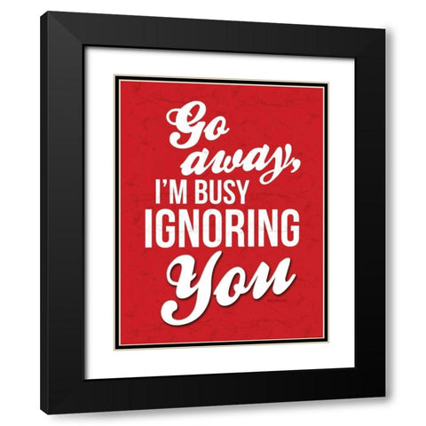 Ignoring RED Black Modern Wood Framed Art Print with Double Matting by OnRei