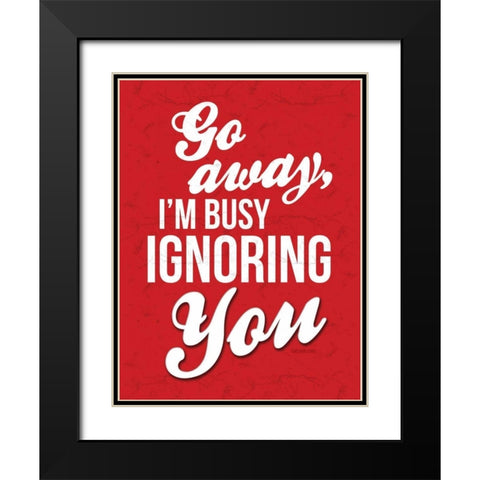 Ignoring RED Black Modern Wood Framed Art Print with Double Matting by OnRei