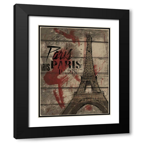 Natural Paris Black Modern Wood Framed Art Print with Double Matting by OnRei