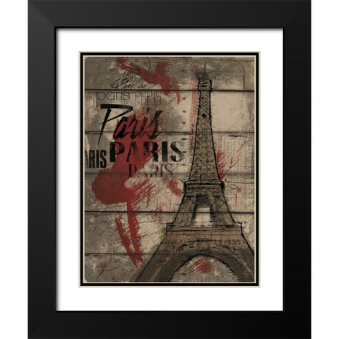 Natural Paris Black Modern Wood Framed Art Print with Double Matting by OnRei