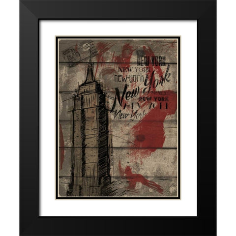 Natural New York 12B Black Modern Wood Framed Art Print with Double Matting by OnRei