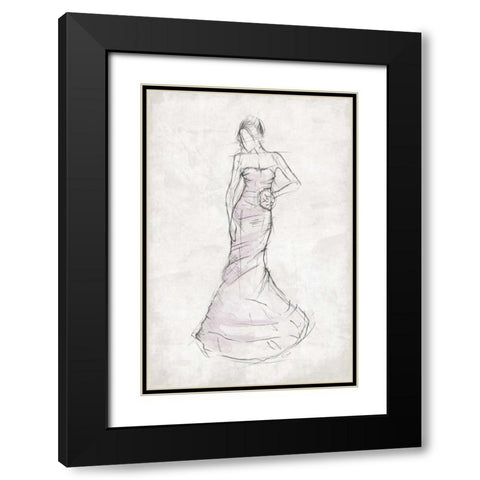 Fashion Dress Black Modern Wood Framed Art Print with Double Matting by OnRei