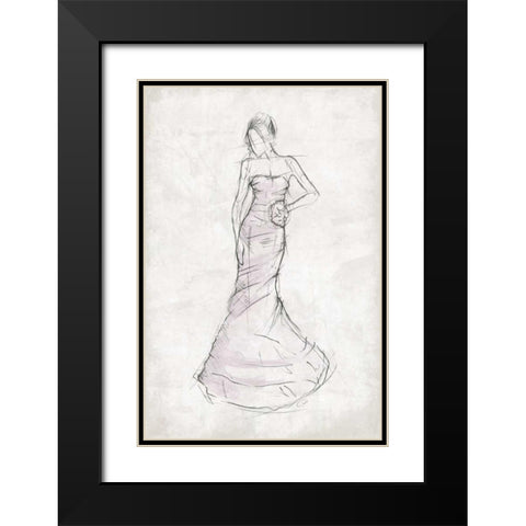 Fashion Dress Black Modern Wood Framed Art Print with Double Matting by OnRei