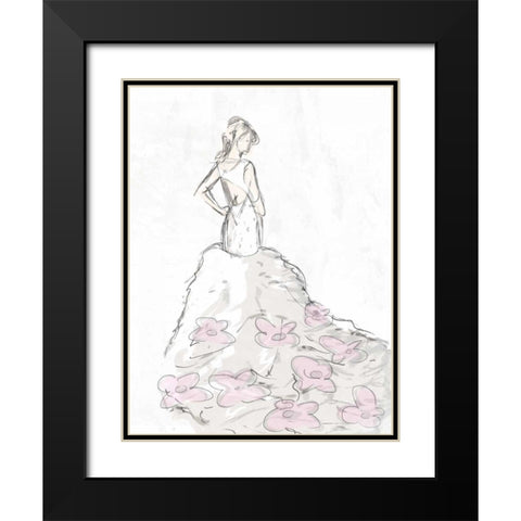 Fashion Flower Dress 2 Black Modern Wood Framed Art Print with Double Matting by OnRei