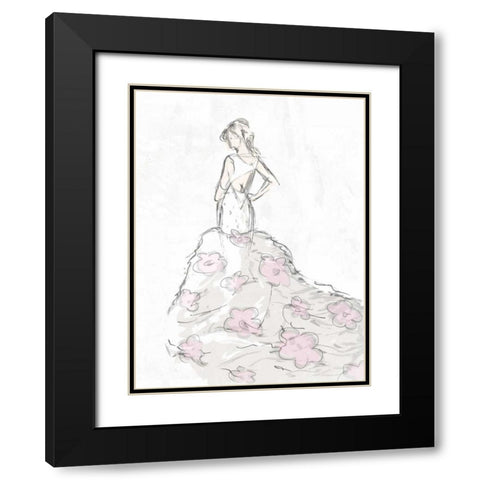 Fashion Flower Dress Black Modern Wood Framed Art Print with Double Matting by OnRei