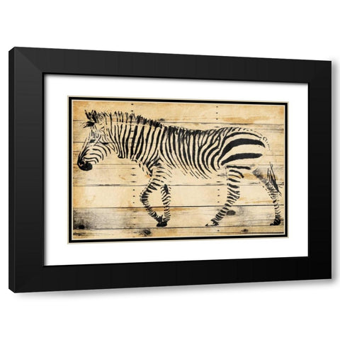 Zebra Wood Black Modern Wood Framed Art Print with Double Matting by OnRei