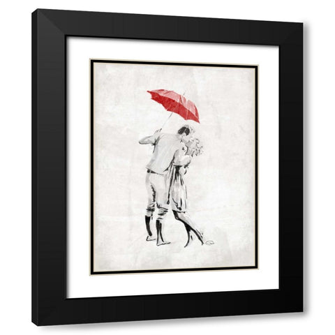 Romantic Love Black Modern Wood Framed Art Print with Double Matting by OnRei