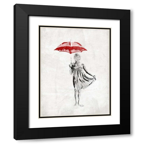 Romantic Love B Black Modern Wood Framed Art Print with Double Matting by OnRei