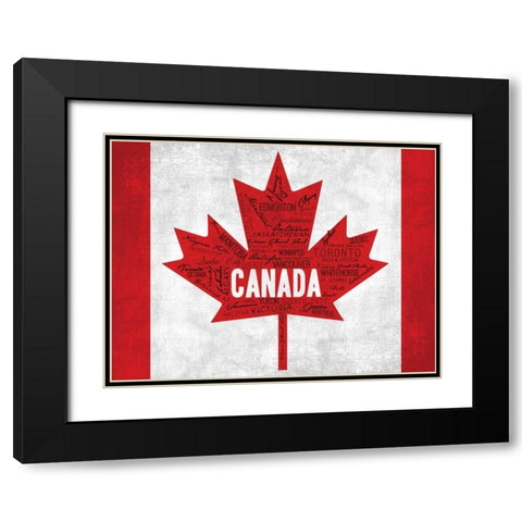 Province Flag Black Modern Wood Framed Art Print with Double Matting by OnRei