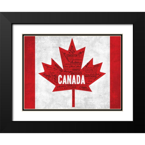 Province Flag Black Modern Wood Framed Art Print with Double Matting by OnRei