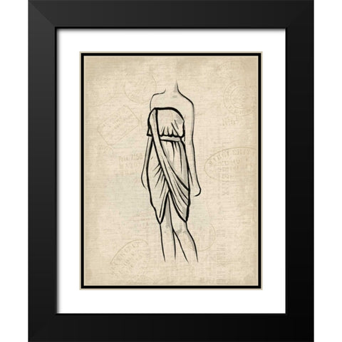 Canvas Dress 1 Black Modern Wood Framed Art Print with Double Matting by OnRei