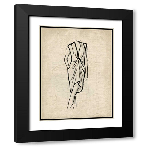 Canvas Dress 2 Black Modern Wood Framed Art Print with Double Matting by OnRei