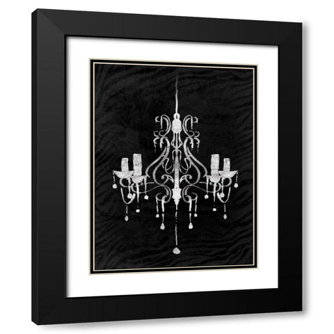 Black Chandelier 1 Black Modern Wood Framed Art Print with Double Matting by OnRei