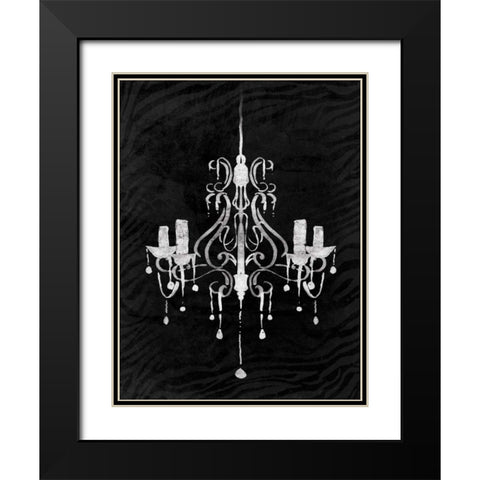 Black Chandelier 1 Black Modern Wood Framed Art Print with Double Matting by OnRei