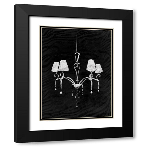 Black Chandelier 2 Black Modern Wood Framed Art Print with Double Matting by OnRei