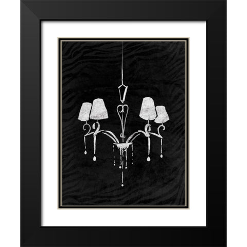 Black Chandelier 2 Black Modern Wood Framed Art Print with Double Matting by OnRei