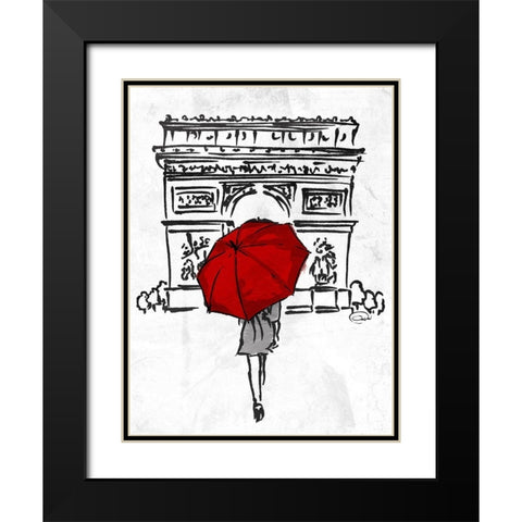 Walk away Black Modern Wood Framed Art Print with Double Matting by OnRei