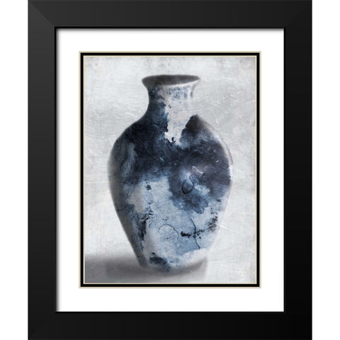 Blue Smoke Black Modern Wood Framed Art Print with Double Matting by OnRei