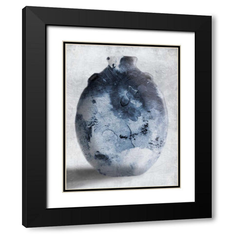 Blue Smoke Mate Black Modern Wood Framed Art Print with Double Matting by OnRei