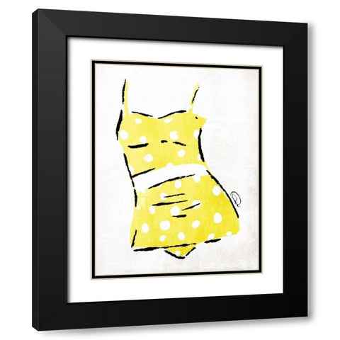 Vintage Swimsuit 2 Black Modern Wood Framed Art Print with Double Matting by OnRei