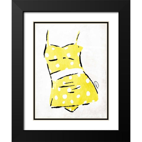 Vintage Swimsuit 2 Black Modern Wood Framed Art Print with Double Matting by OnRei