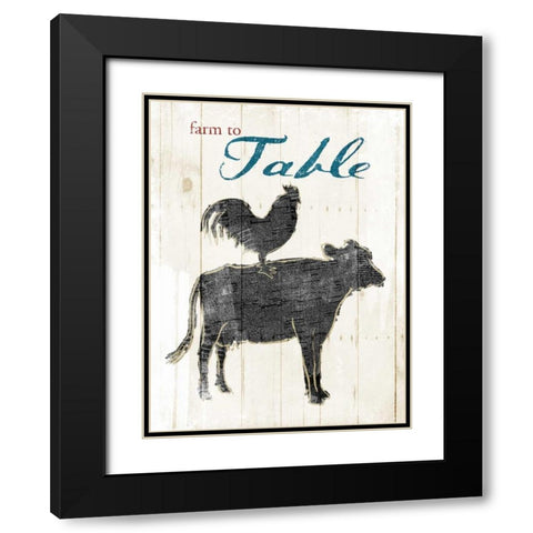 Farm To Table Black Modern Wood Framed Art Print with Double Matting by OnRei