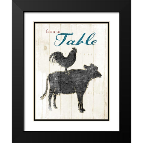 Farm To Table Black Modern Wood Framed Art Print with Double Matting by OnRei