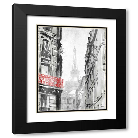 City View Redpop Black Modern Wood Framed Art Print with Double Matting by OnRei