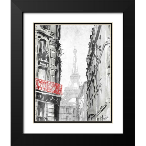 City View Redpop Black Modern Wood Framed Art Print with Double Matting by OnRei