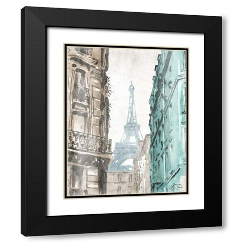 City View Black Modern Wood Framed Art Print with Double Matting by OnRei