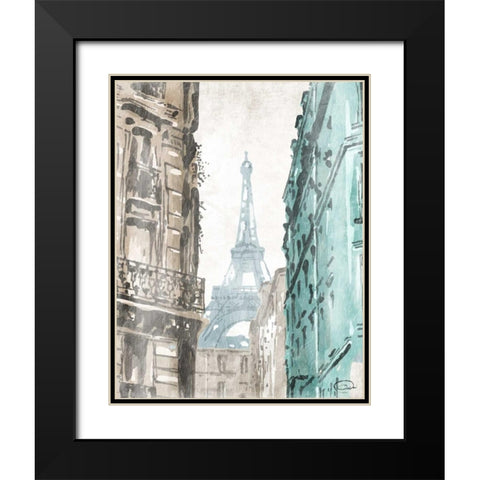 City View Black Modern Wood Framed Art Print with Double Matting by OnRei