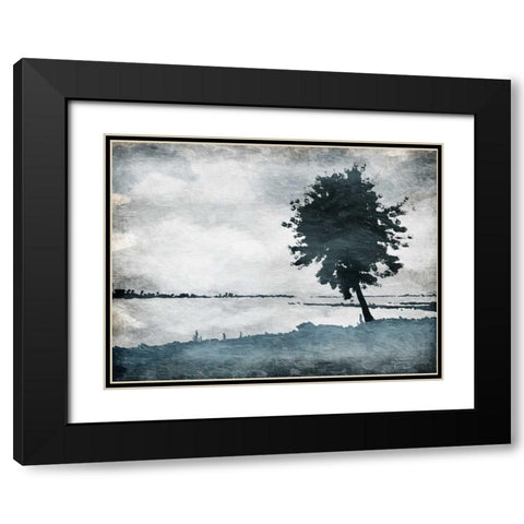 Enjoy The Scenery Black Modern Wood Framed Art Print with Double Matting by OnRei