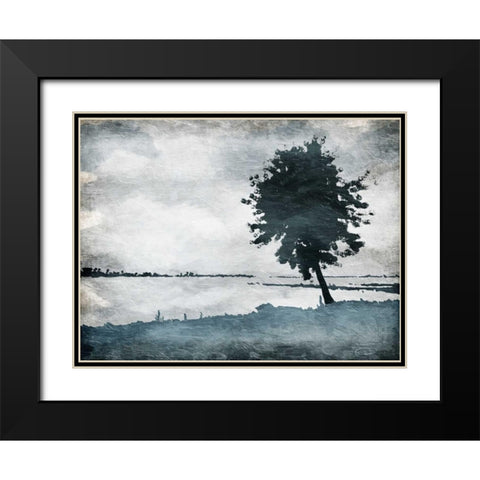 Enjoy The Scenery Black Modern Wood Framed Art Print with Double Matting by OnRei