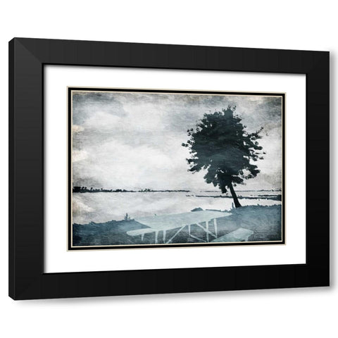 Enjoy The Picnic Black Modern Wood Framed Art Print with Double Matting by OnRei