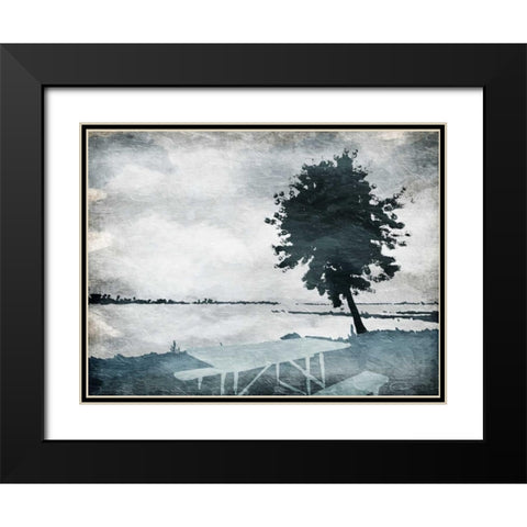 Enjoy The Picnic Black Modern Wood Framed Art Print with Double Matting by OnRei