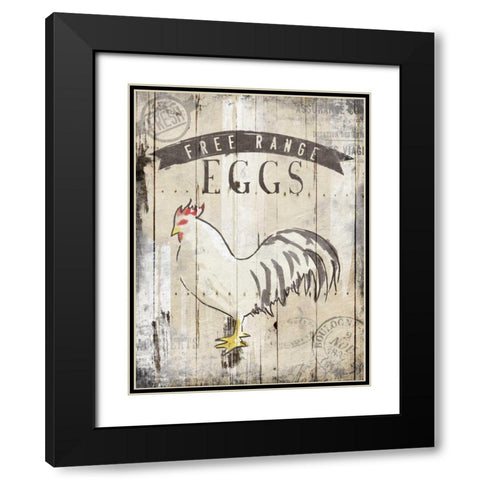 Free Range Eggs Black Modern Wood Framed Art Print with Double Matting by OnRei