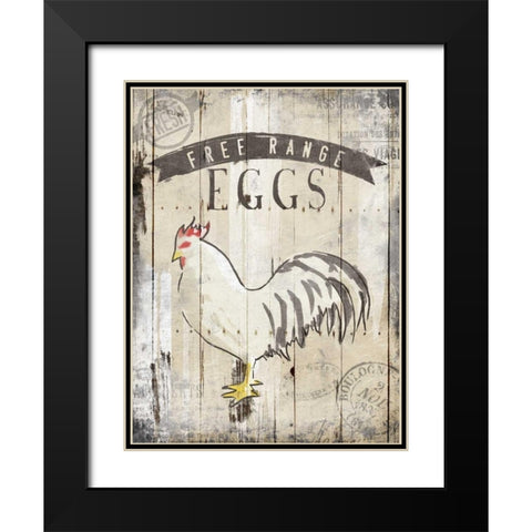 Free Range Eggs Black Modern Wood Framed Art Print with Double Matting by OnRei