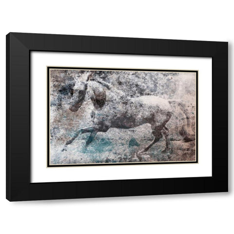 Pushing Through Black Modern Wood Framed Art Print with Double Matting by OnRei