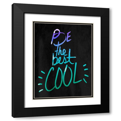 Cool Blues Black Modern Wood Framed Art Print with Double Matting by OnRei