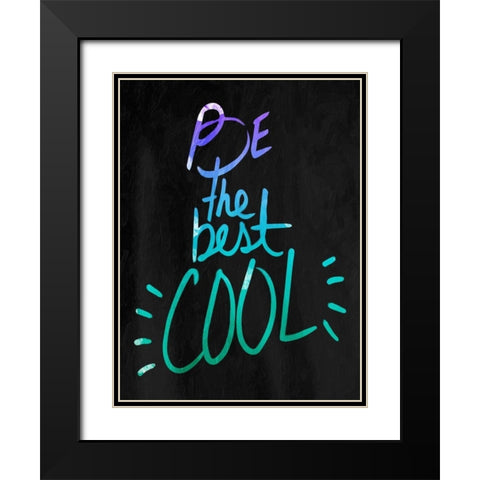 Cool Blues Black Modern Wood Framed Art Print with Double Matting by OnRei