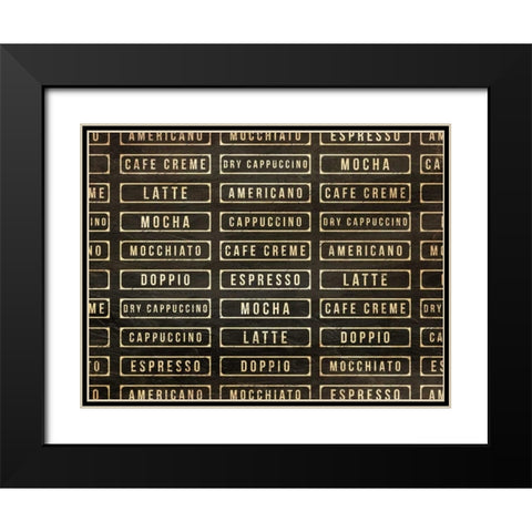 Coffee Drink Wall Black Modern Wood Framed Art Print with Double Matting by OnRei