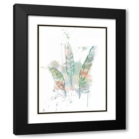 Three Feathers Wild Black Modern Wood Framed Art Print with Double Matting by OnRei