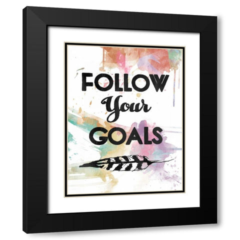 Follow Your Goal Black Modern Wood Framed Art Print with Double Matting by OnRei