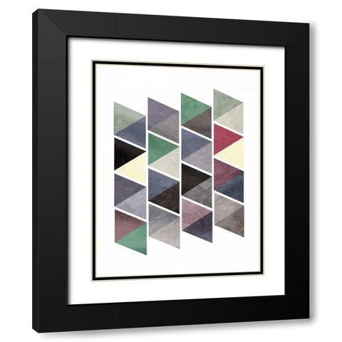 School Of Mud Triangles Black Modern Wood Framed Art Print with Double Matting by OnRei